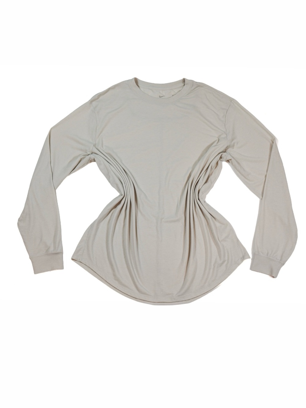 Nike One Dri-FIT Long Sleeve Training Top Cream Beige Women’s L Oversized
